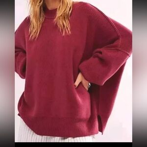 Free People Burgundy Sweater easy street large